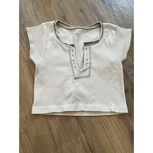 Out from Under Top Women’s M/L Cream Cropped Ribbed Urban Outfitters Summer